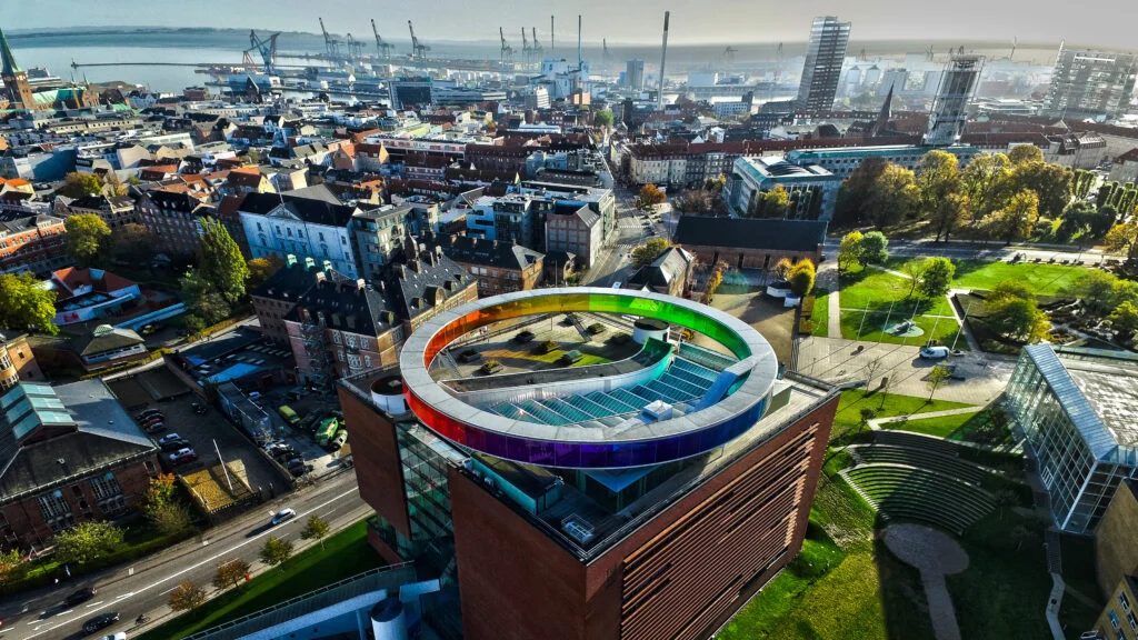 ARoS Aarhus Art Museum photographed from air