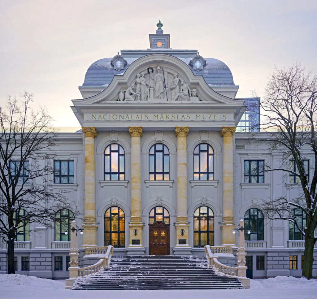 The main entrance of the Latvian National Museum of Art