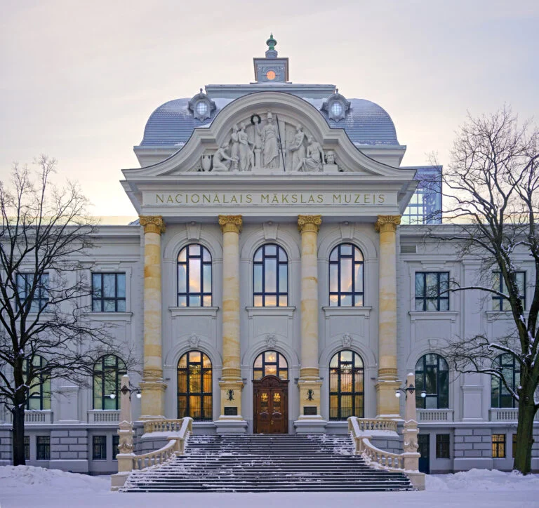 The main entrance of the Latvian National Museum of Art