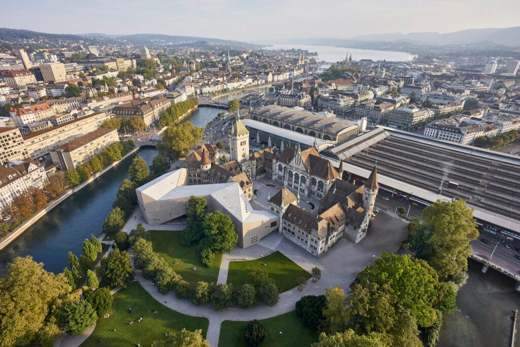 Landesmuseum Zürich aus der Luft